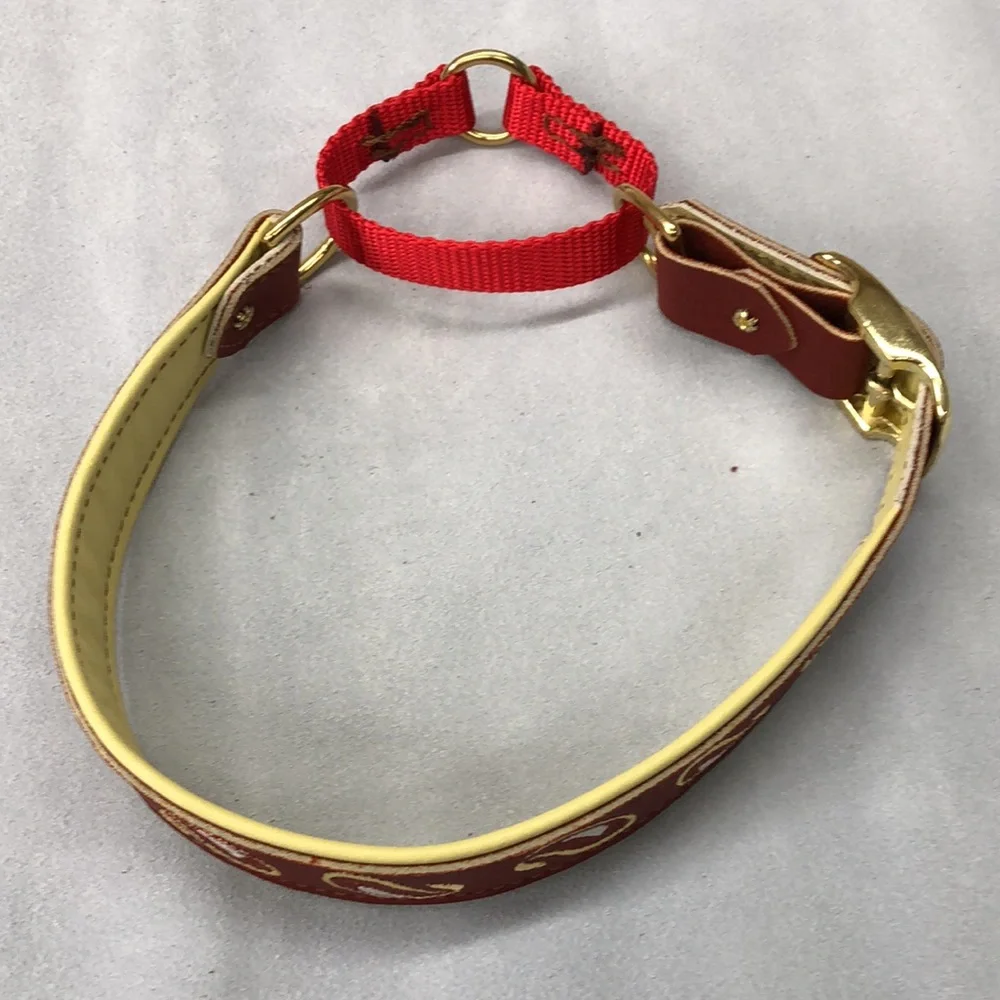 Vaquero Leather Ware adjustable martingale dog collar. - Picture 3 of 3
